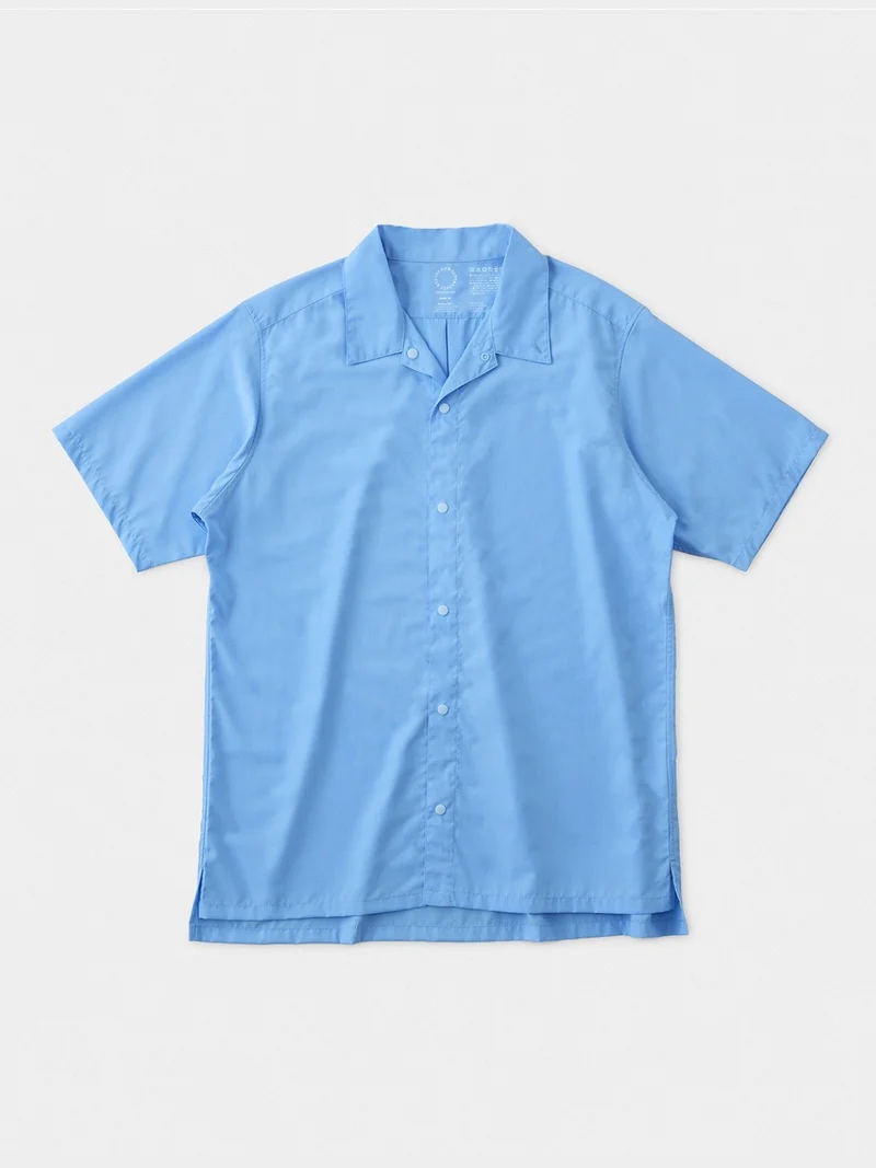 Men's Bamboo Short Sleeve Shirt #Light Blue｜山と道