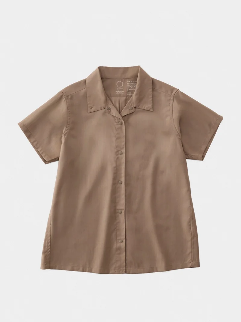 Women's Merino Short Sleeve Shirt #Mushroom｜山と道