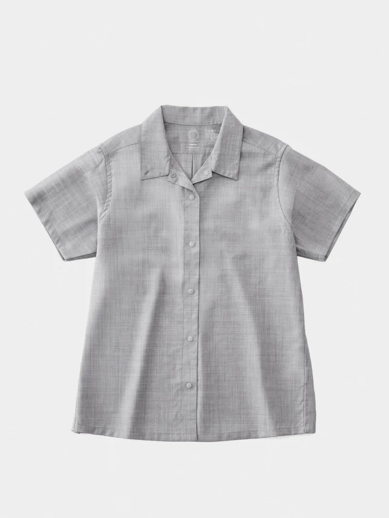 Women's Merino Short Sleeve Shirt #Light Gray｜山と道