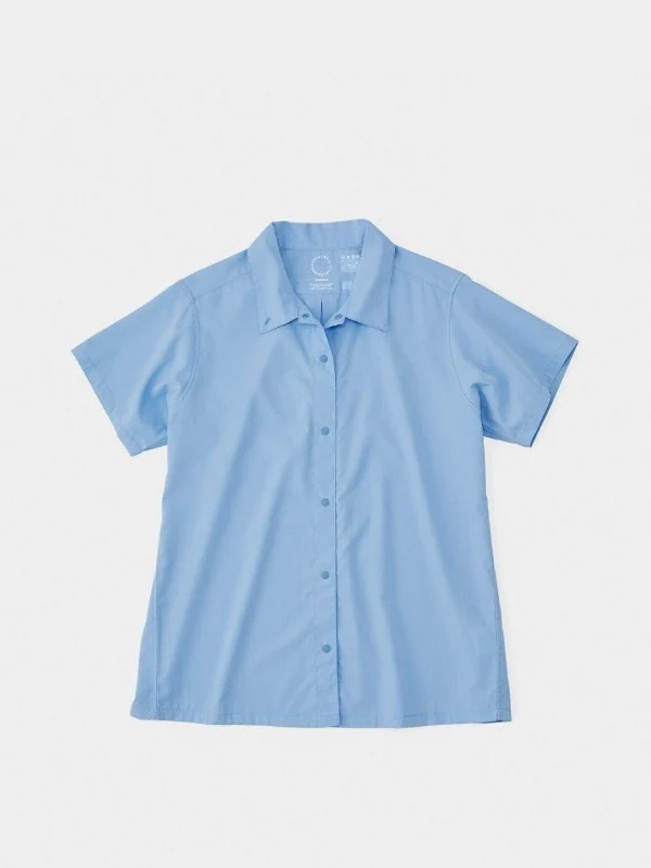 Women's Bamboo Short Sleeve Shirt #Light Blue｜山と道