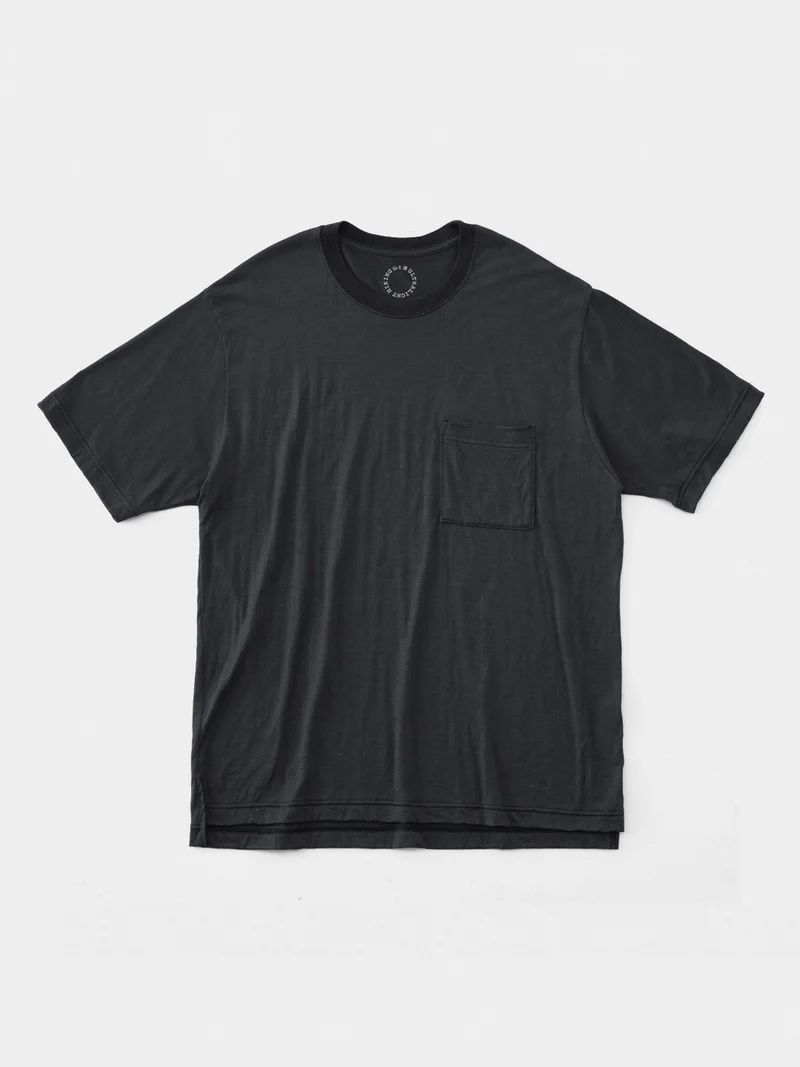 100% Light Merino Pocket T-shirt #Charcoal｜山と道