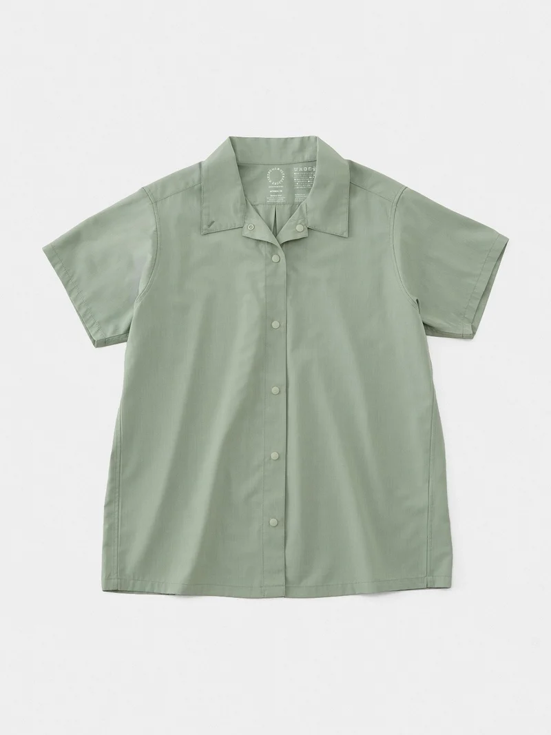 Women's Bamboo Short Sleeve Shirt #Seagrass｜山と道