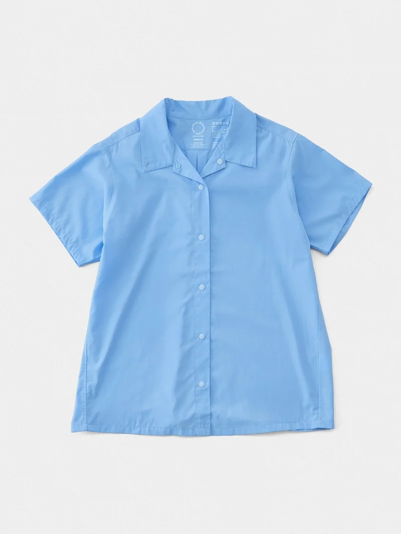 Women's Bamboo Short Sleeve Shirt #Light Blue｜山と道