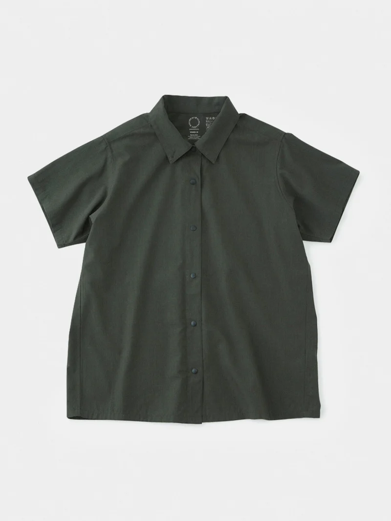 Women's Bamboo Short Sleeve Shirt #Dark Olive｜山と道