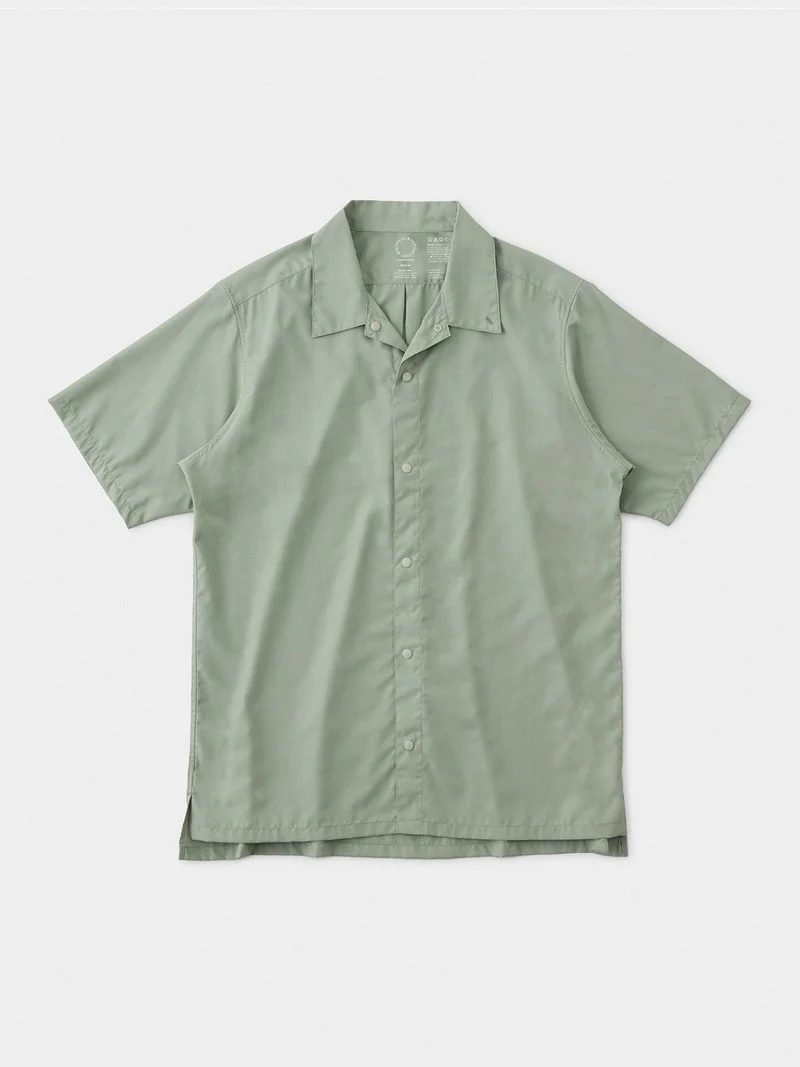 Men's Bamboo Short Sleeve Shirt #Seagrass｜山と道
