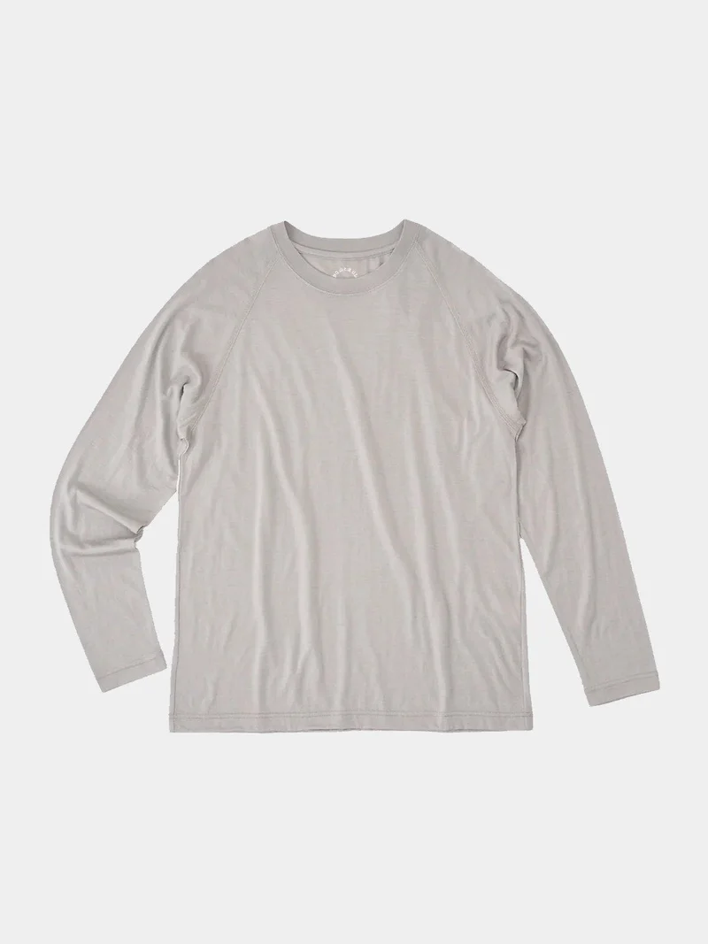 100% Light Merino Long Sleeve #Silver Cloud｜山と道