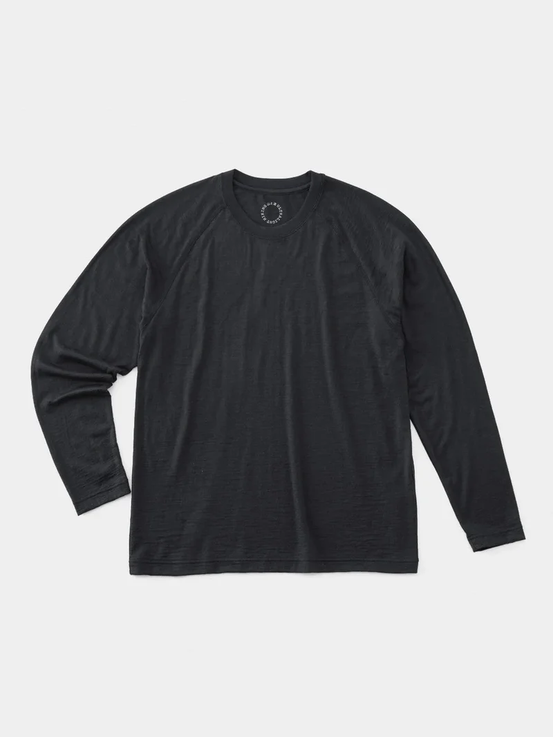 100% Light Merino Long Sleeve #Charcoal｜山と道