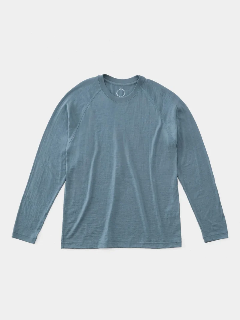 100% Light Merino Long Sleeve #Blue Gray｜山と道