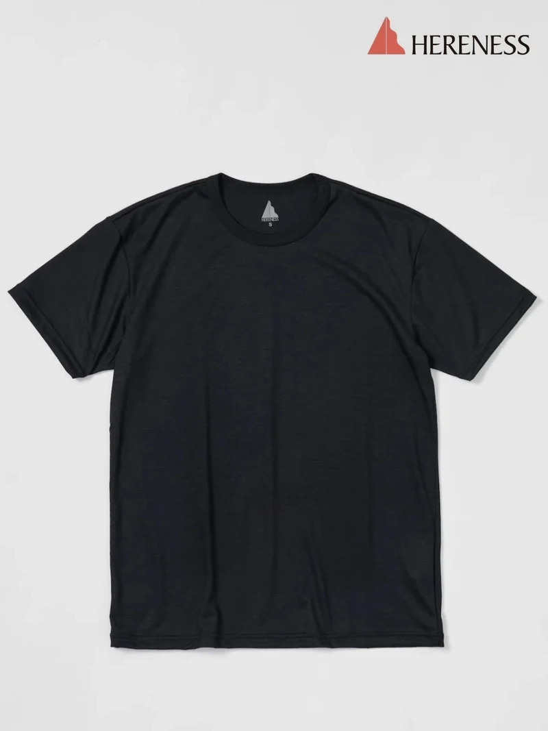 Dry Wool T-shirt 2 #Ink Black [hu-10014]｜HERENESS