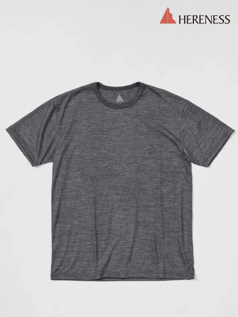 Dry Wool T-shirt 2 #Heather Gray [hu-10014]｜HERENESS