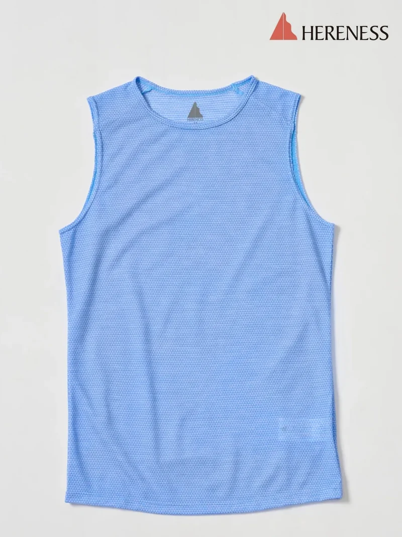 Women's Wool Mesh Tank #LAKE BLUE｜HERENESS
