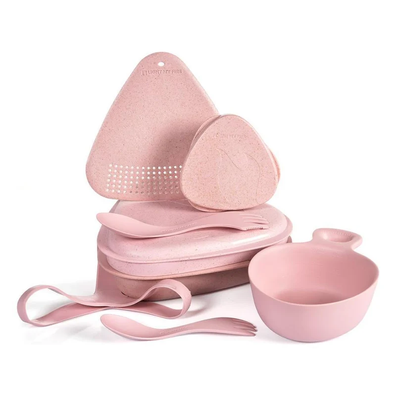 Outdoor Mealkit set med kåsor med gummirem