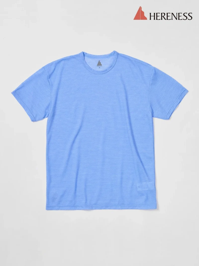 Wool Mesh T-shirt #LAKE BLUE [hu-10010]｜HERENESS