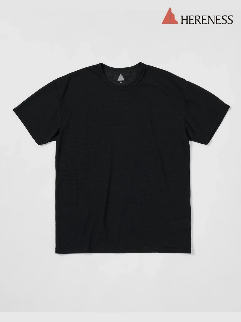 Wool Mesh T-shirt #BLACK [hu-10010]｜HERENESS