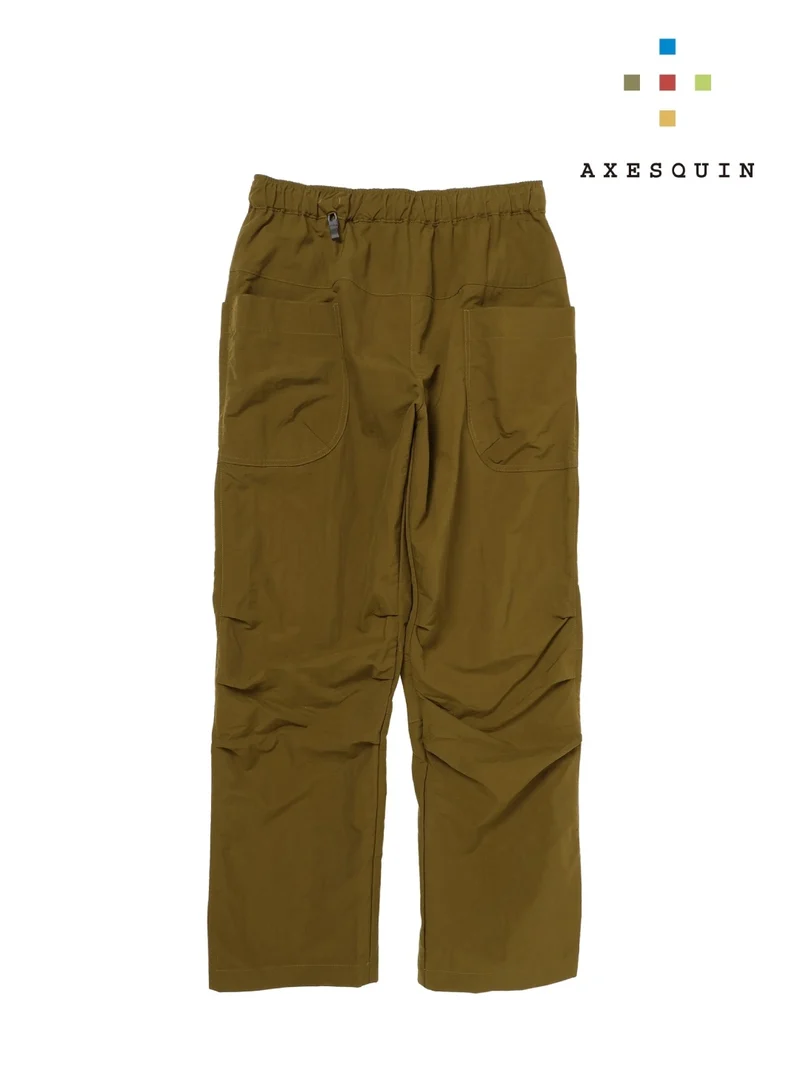 タッサーナイロンのルーズパンツ #ウグイスチャ [22047]｜AXESQUIN