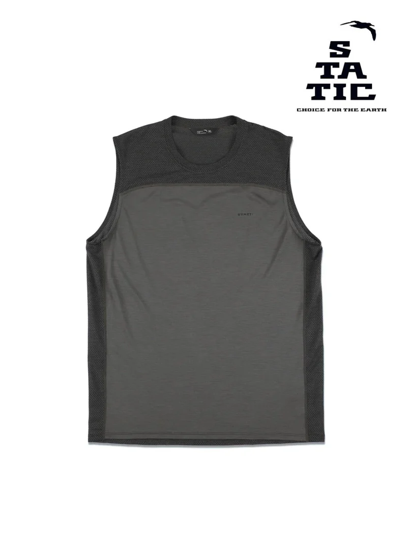 Chord Wool Sleeveless Shirts #Carbon [105201]｜STATIC