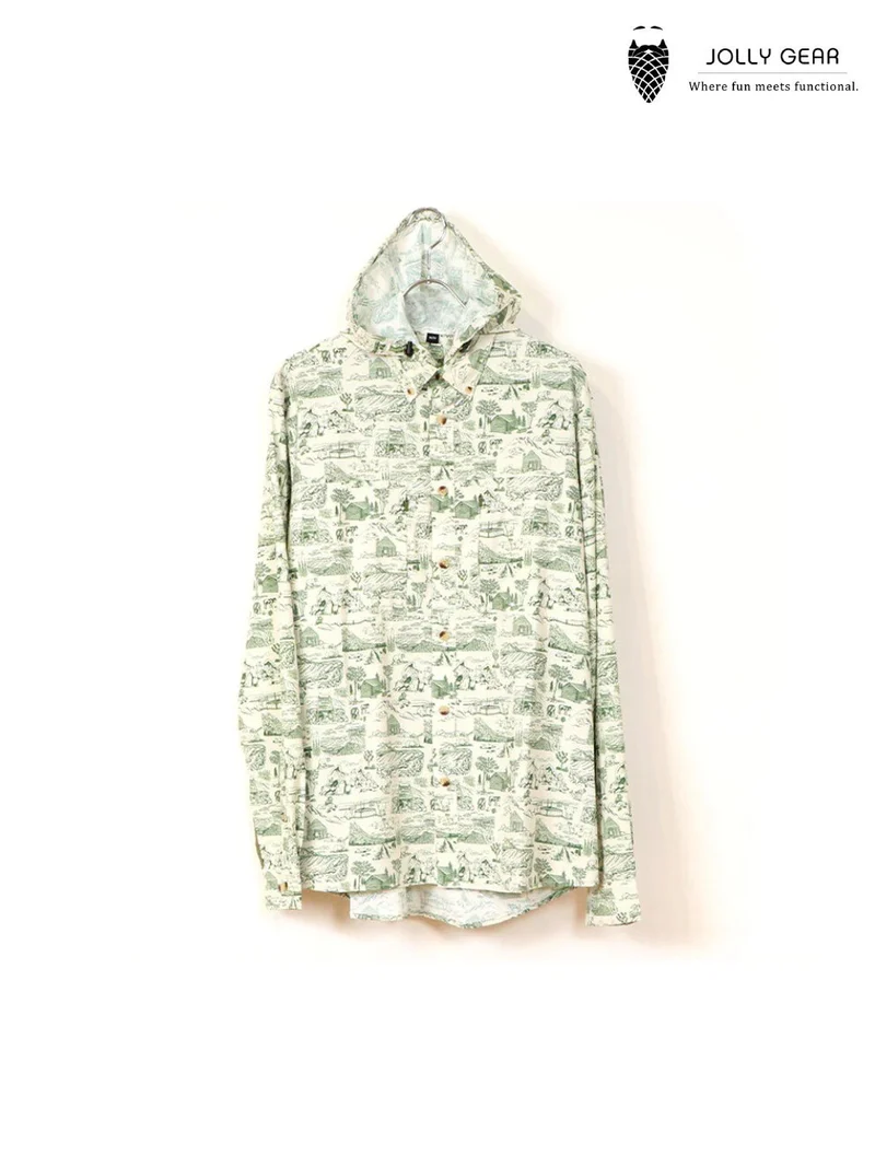 TRIPLE CROWN BUTTON DOWN LONG SLEEVE #Trail Madness Green｜Jolly Gear