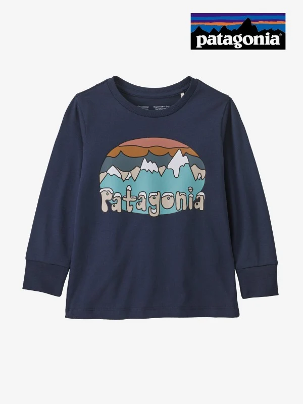 Baby Long-Sleeved Regenerative Organic Certified Cotton Fitz Roy Flurries T-Shirt #NENA [60372]｜patagonia
