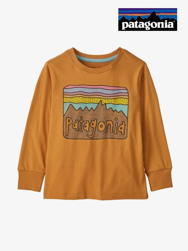 Baby Long-Sleeved Regenerative Organic Certified Cotton Fitz Roy Skies T-Shirt #DMGO [60373]｜patagonia