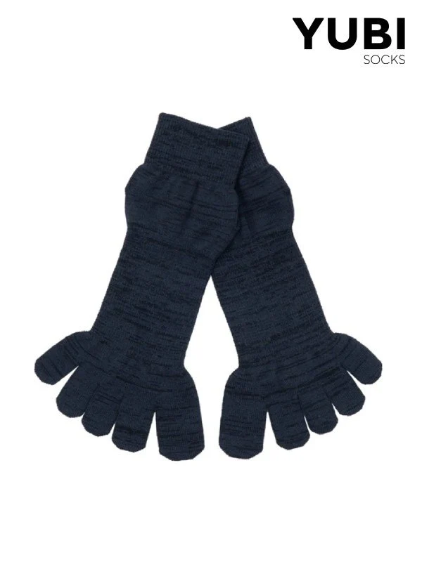 Toe Socks Quarter Crew Axio Wool #Black [YUB233-031025-BLK]｜YUBI SOCKS