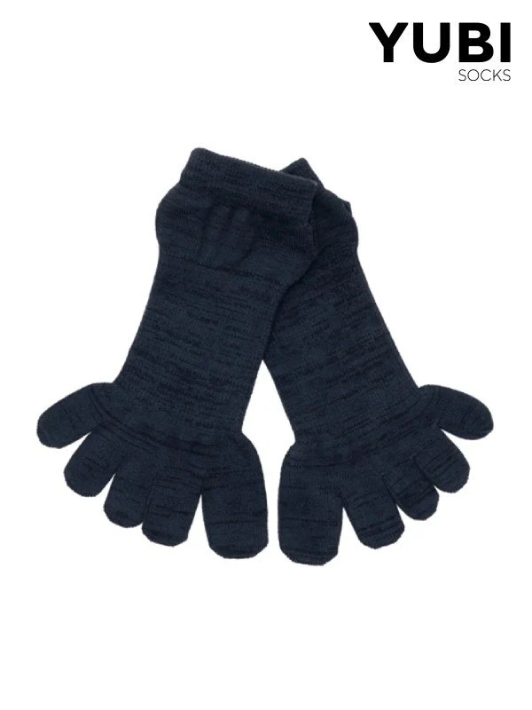 Toe Socks Mini Crew Axio Wool #Black [YUB233-030025-BLK]｜YUBI SOCKS