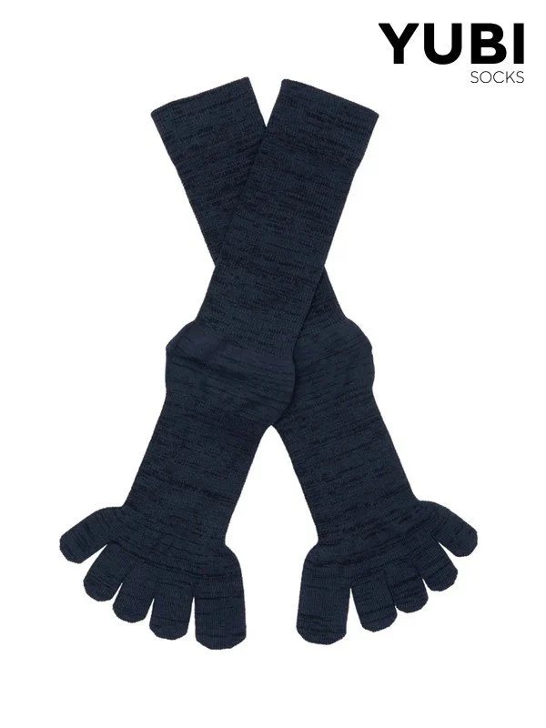 Toe Socks Crew Axio Wool #Black [YUB233-032025-BLK]｜YUBI SOCKS