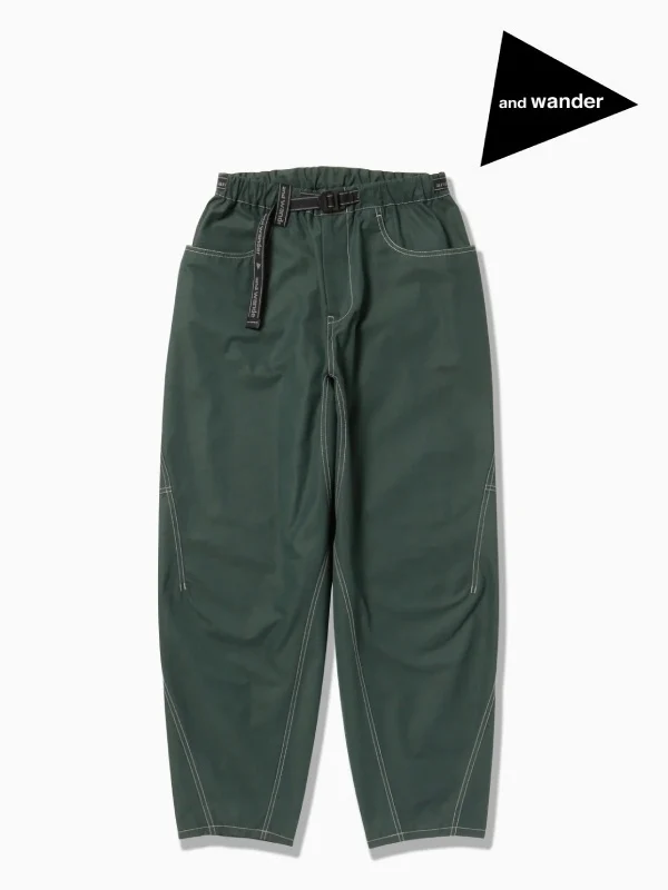high count cloth wide pants #green [5745282097]｜and wander