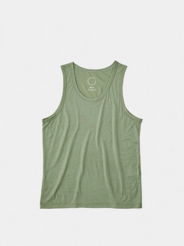 Men's 100% Light Merino Tank Top #Olive｜山と道