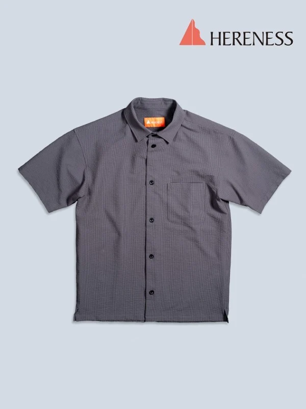 Outdoor Seersucker Shirt #GRAY [HU-30009]｜HERENESS