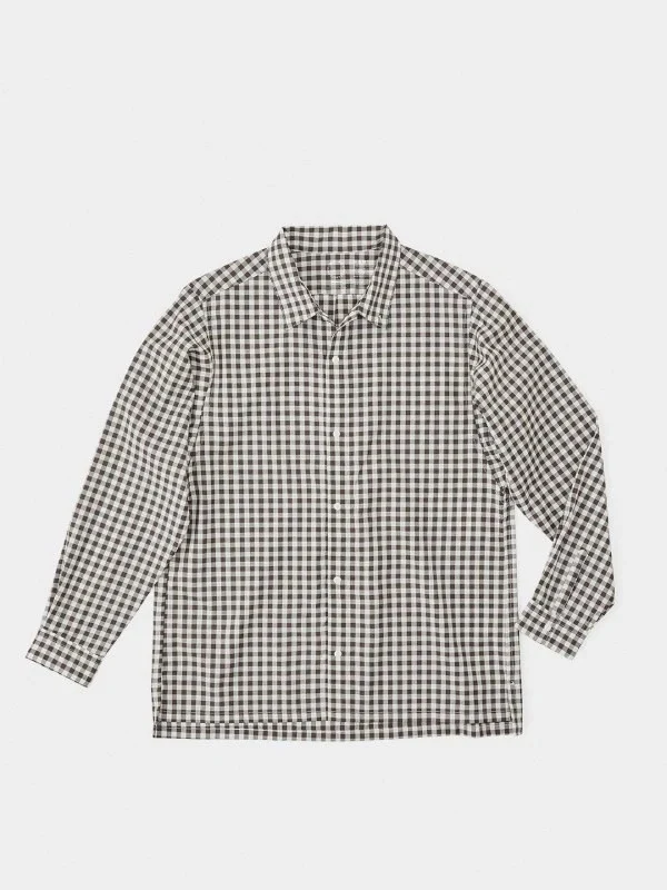 Merino Shirt #Brown Gingham｜山と道