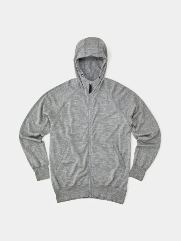 100% Merino Zip Hoody #Gray Marl｜山と道