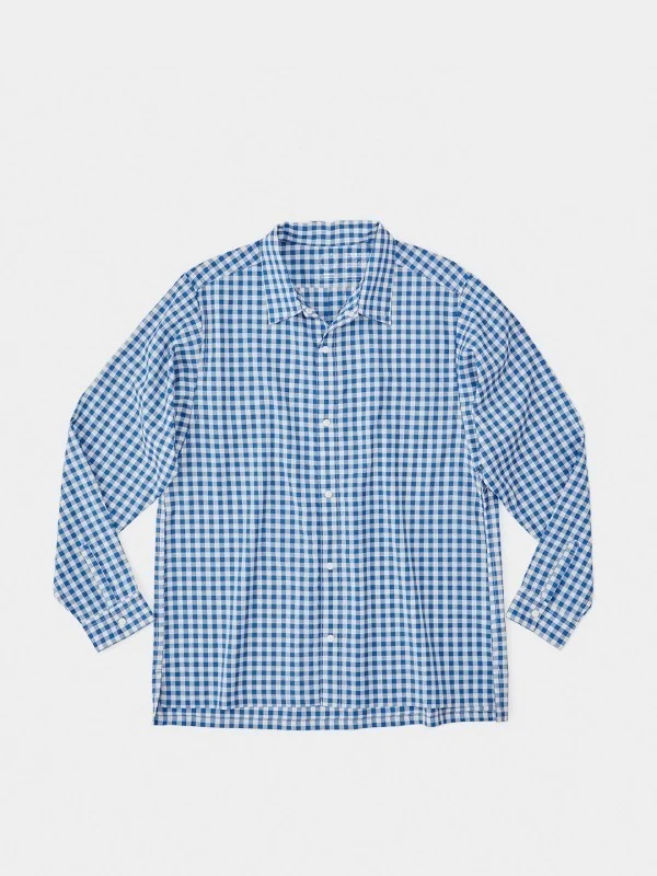 Merino Shirt #Blue Gingham｜山と道