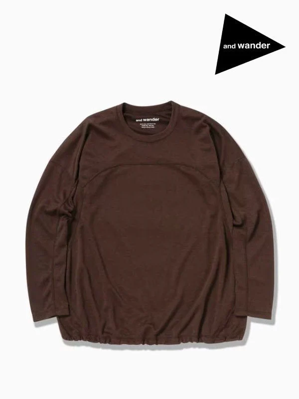 Women's power dry jersey LS T (W) #brown [5743264030] ｜andwander