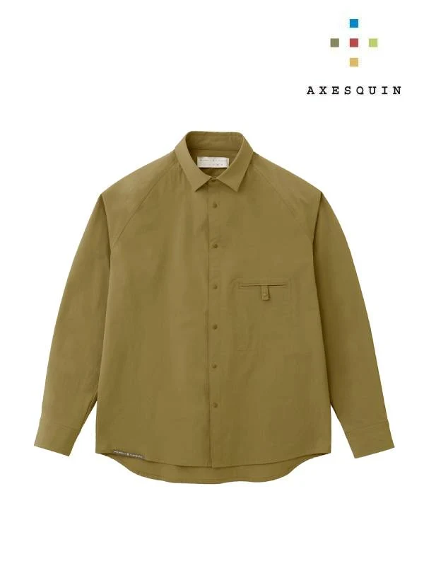 ソフトシェルのショートカラーシャツ #ウグイスチャ [021054]｜AXESQUIN