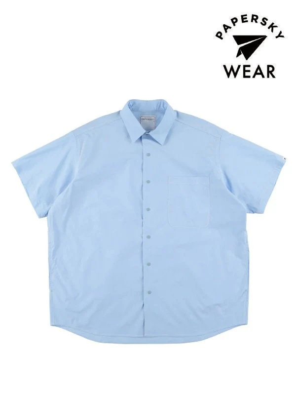 HIKE&BIKE CAVE BIG HALF SHIRTS #SAX [PS231311-2]｜PAPERSKY WEAR