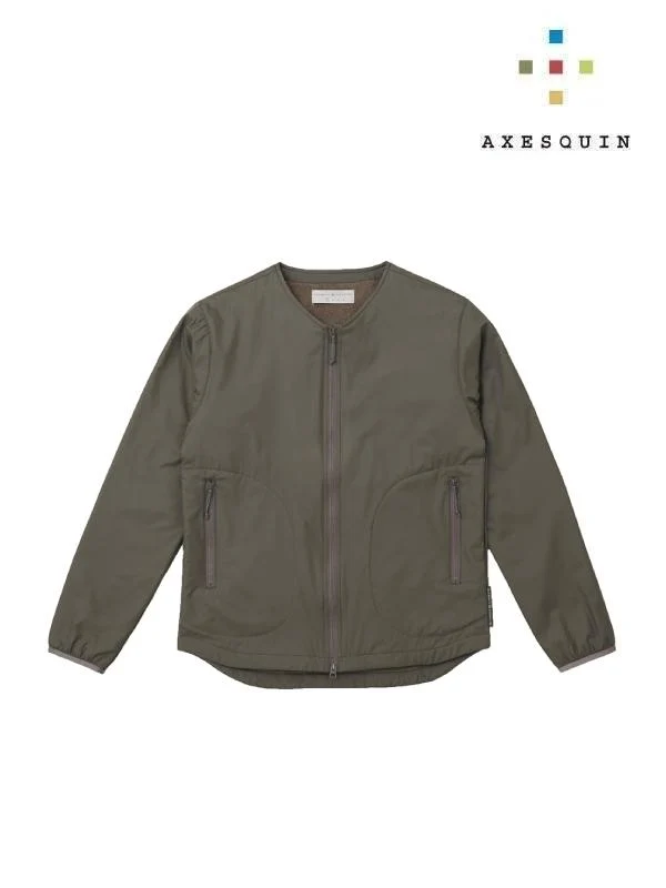 オクタライニングのカーディガン #オリーブネズミ [21052]｜AXESQUIN