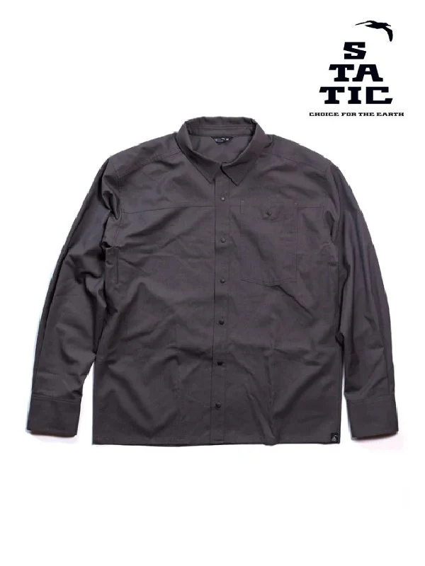 SNAKE DIKE L/S SHIRTS #Carbon [104823]｜STATIC