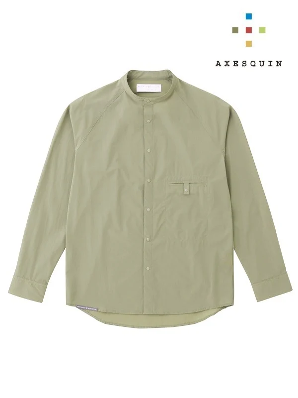 ソフトシェルのバンドカラーシャツ #ヤマバトイロ [021067]｜AXESQUIN