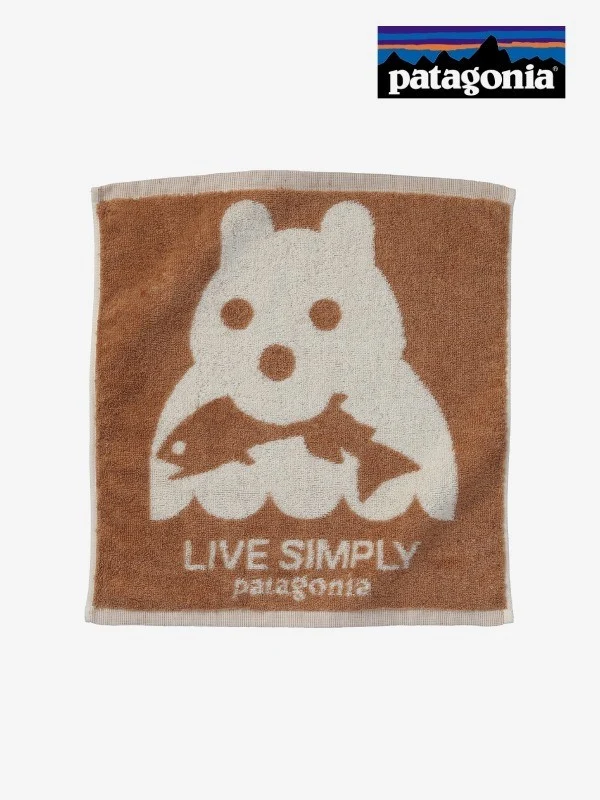 Imabari Face Towel Bear with fish [TW008]｜patagonia