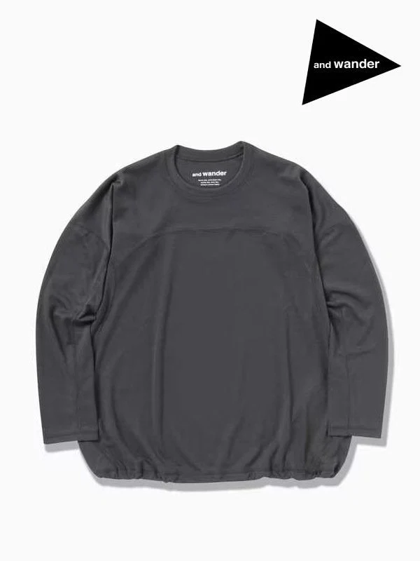 Women's power dry jersey LS T (W) #charcoal [5743264030] ｜andwander