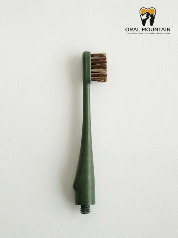 歯ブラシHEAD HYBRID BAMBOO 花馬毛 #オリーブ [OM-HB-OD-03]｜ORAL MOUNTAIN