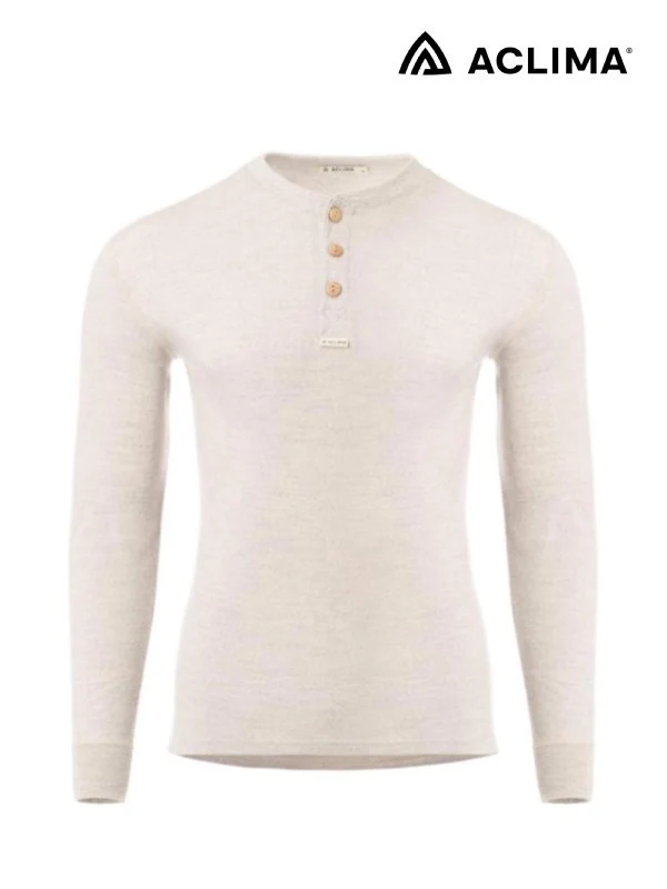 Warmwool Grandad Shirt [M] #Beige Melange [101717]｜ACLIMA