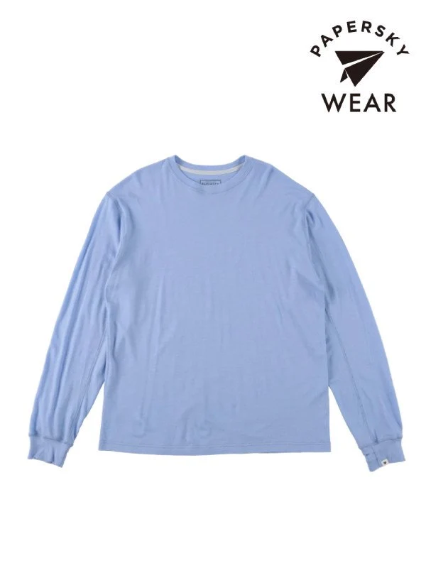 MERINO LONGSLEEVE T-SHIRTS #SAX [PS222022]｜PAPERSKY WEAR