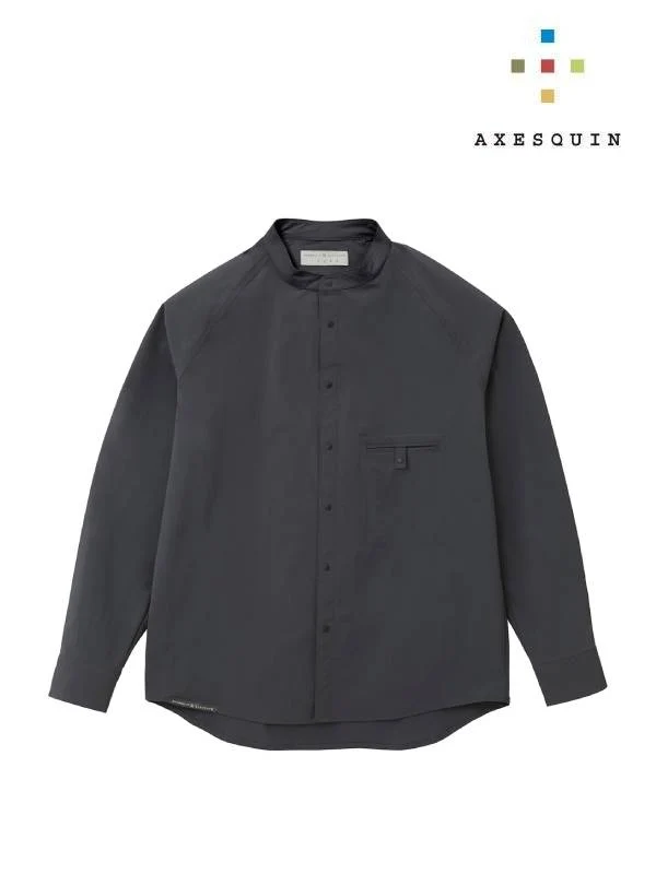 ソフトシェルのバンドカラーシャツ #ケシズミイロ [021055]｜AXESQUIN