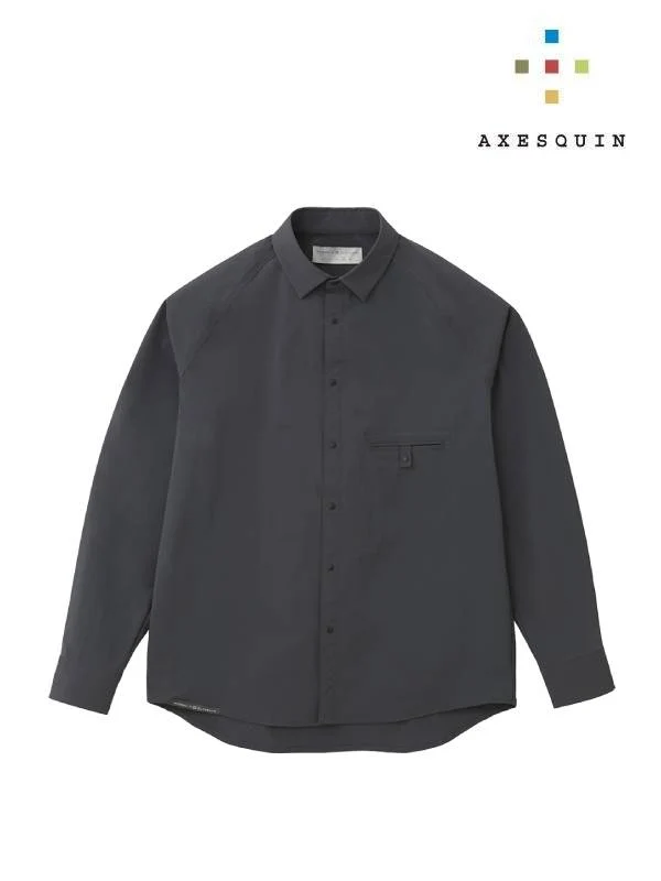 ソフトシェルのショートカラーシャツ #ケシズミイロ [021054]｜AXESQUIN