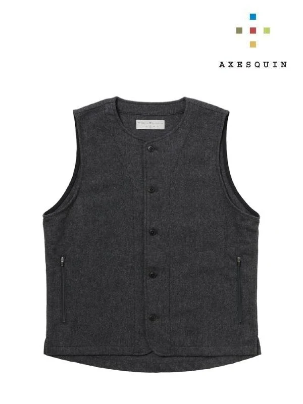ウールのベスト #ケシズミイロ [021053]｜AXESQUIN