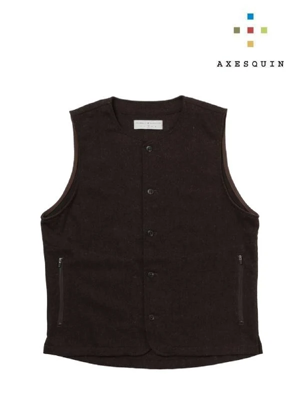 ウールのベスト #クリイロ [021053]｜AXESQUIN