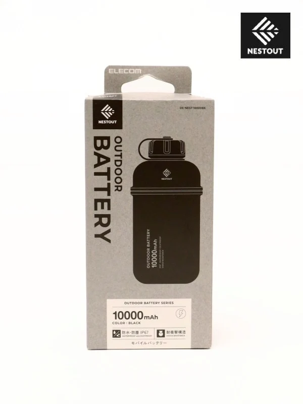 モバイルバッテリー 10000 #Black [NEST-10000BK]｜NESTOUT