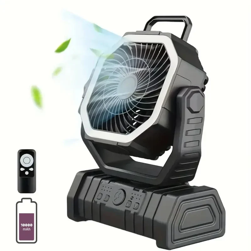 Portable Rechargeable Camping Fan with Light