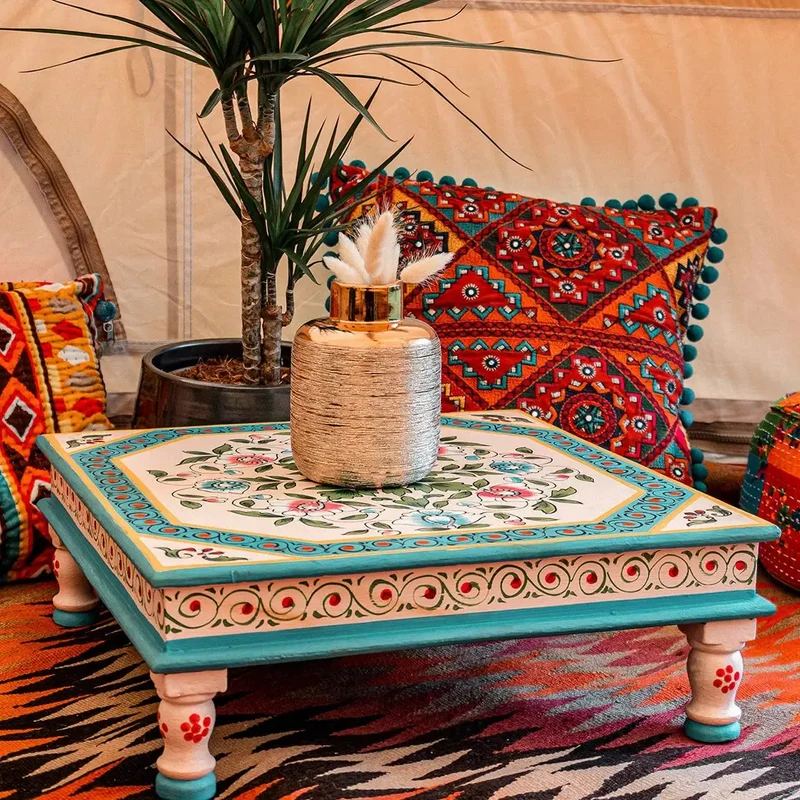 Hand Painted Camping Bajot Table